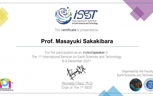 Project Leader participated in the 1st International Seminar on Earth Sciences and Technology